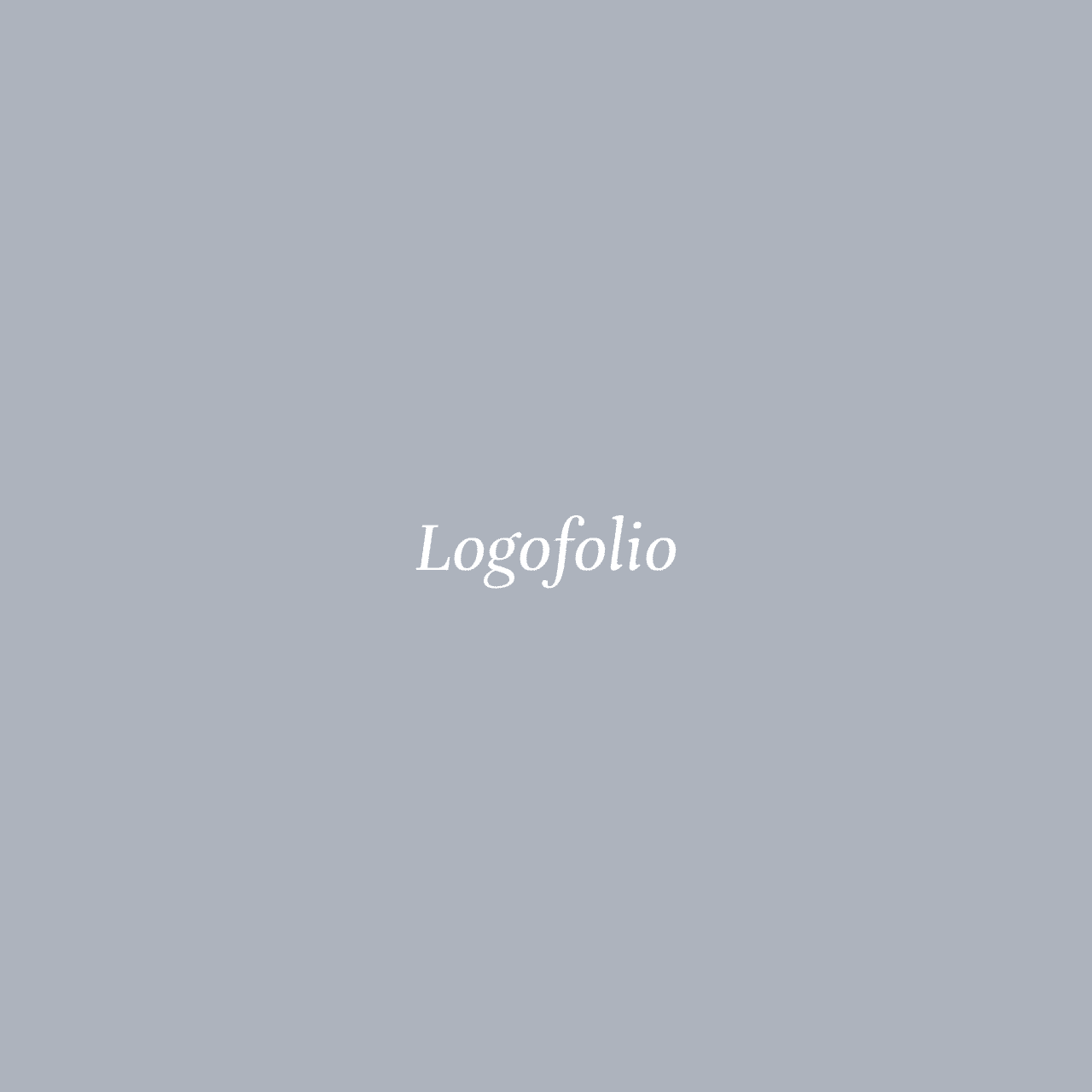 Simple Logofolio tile with white text and gray background