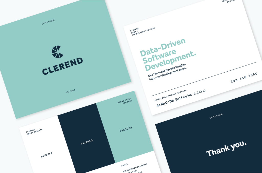 Clerend branding business cards
