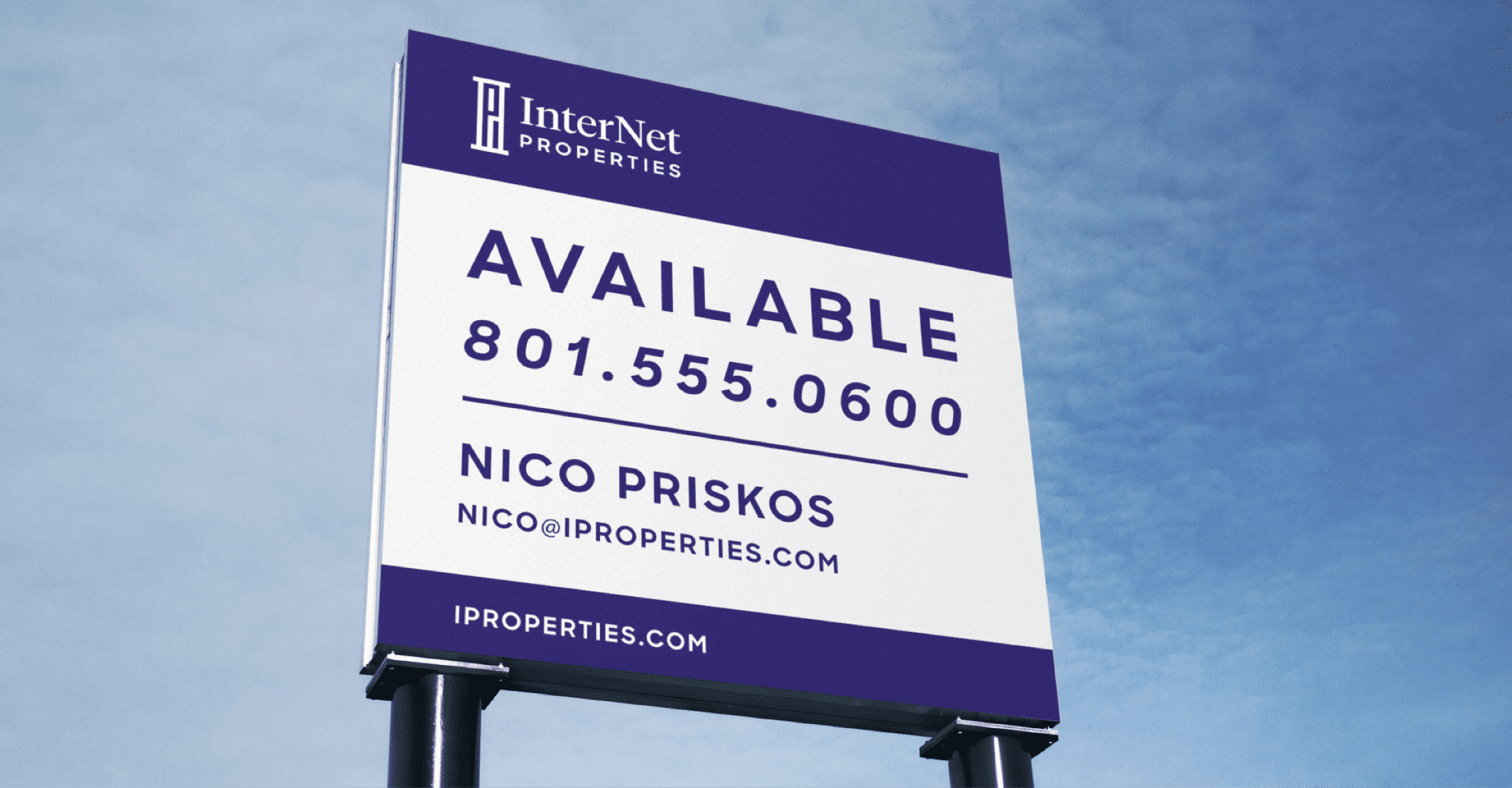Internet Properties signage with logo designed by Anchor & Alpine.