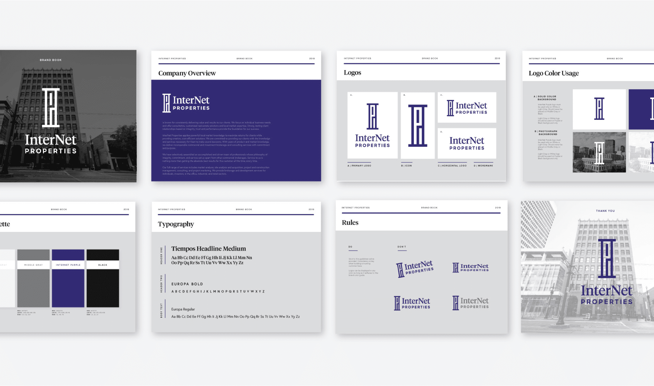 Internet Properties stationary examples with branding and design by Anchor & Alpine
