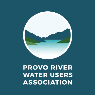 Provo River Water Users Association on blue background.