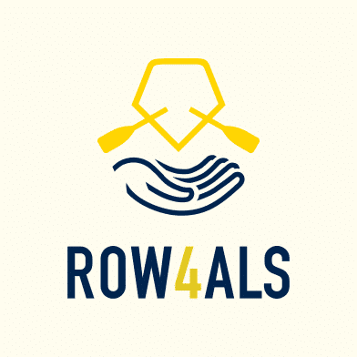 Row4ALS logo on pale yellow background.